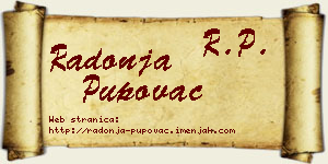 Radonja Pupovac vizit kartica